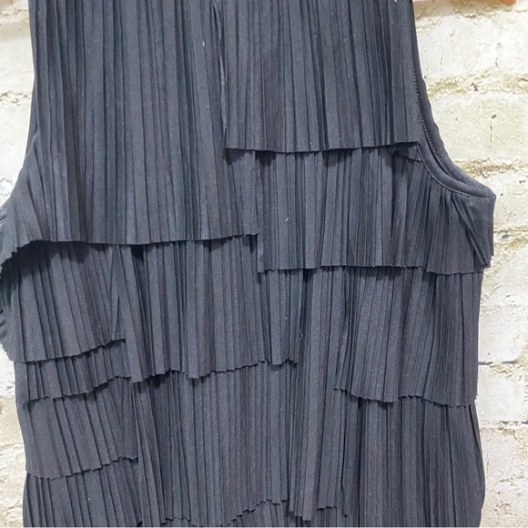 Banana Republic Black Ruffle Pleated Sleeveless Dress - Picture 2 of 5